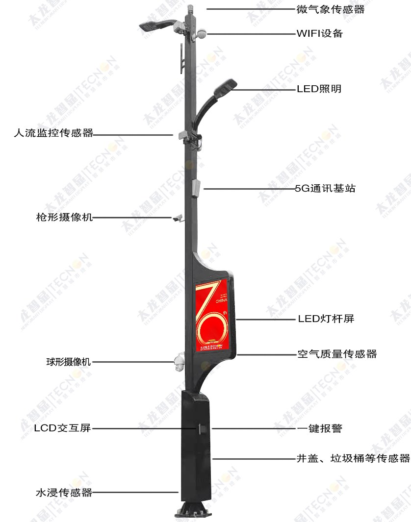 5G智慧燈桿/塔，5G智慧路燈